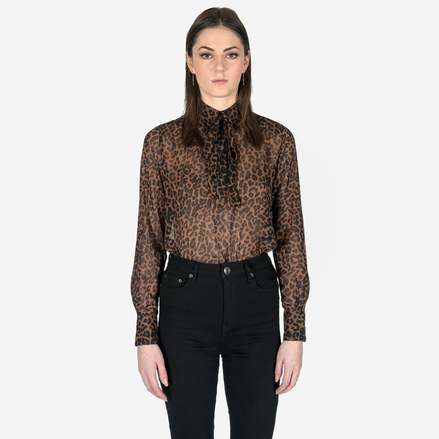 Sheer leopard sales top