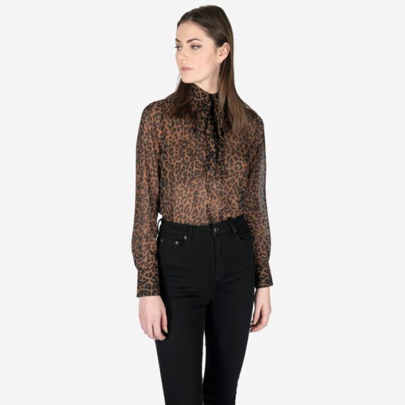 Victoria - Leopard Print Top with Bow (Size M, L, XL, 2XL, 3XL, 4XL ...