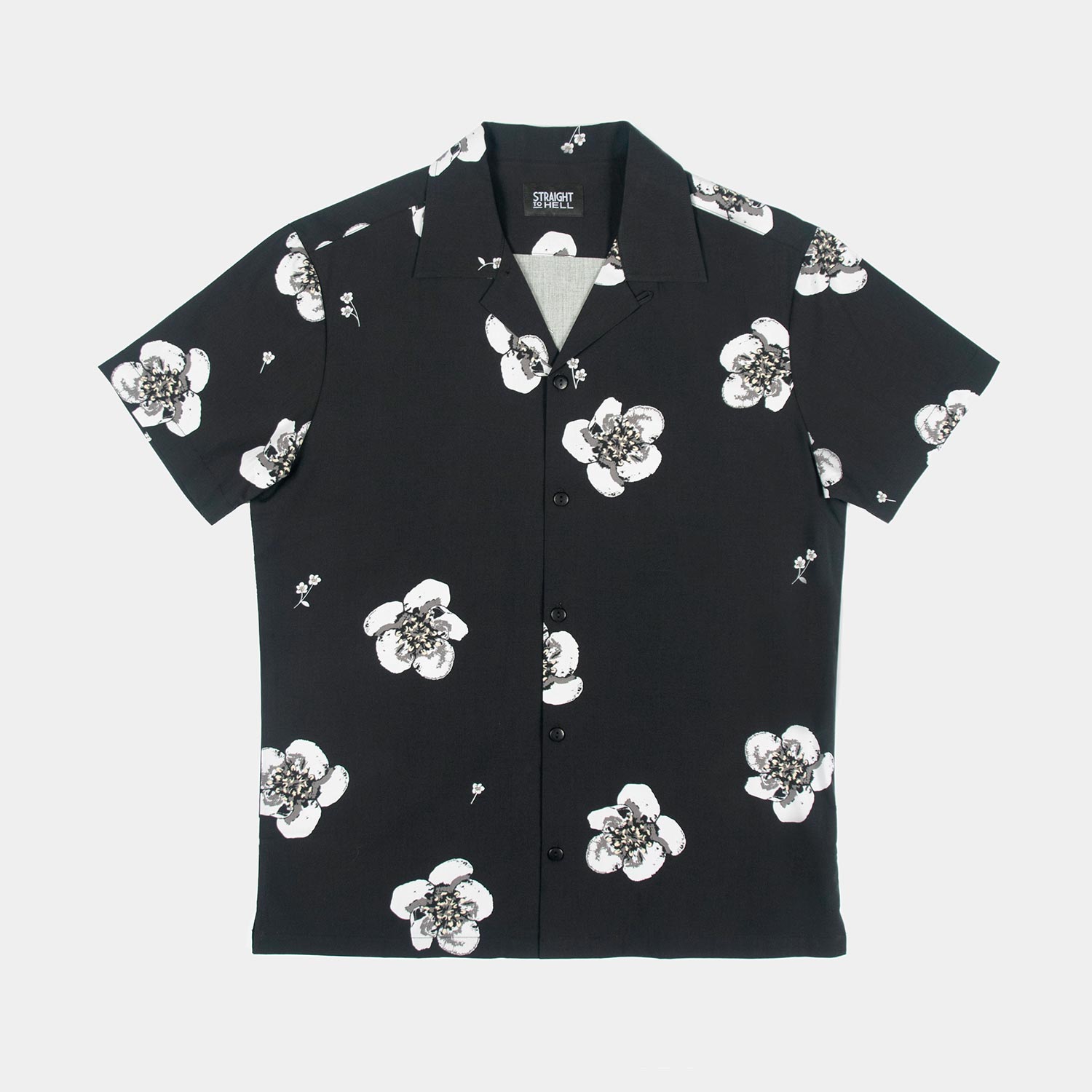 Heart Full of Soul - Black and Grey Floral Print Shirt (Size XS, S