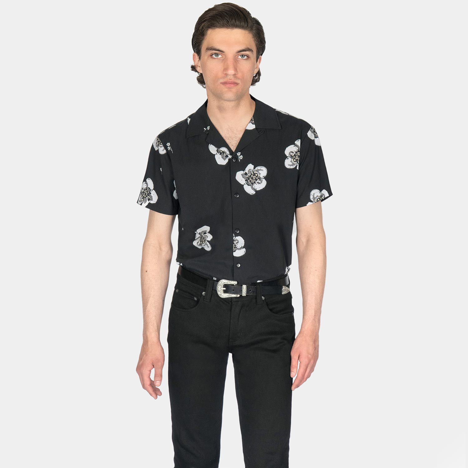 Heart Full of Soul - Black and Grey Floral Print Shirt | Straight To ...