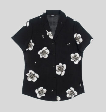 Heart Full of Soul - Black and Grey Floral Print Shirt (Size XS, S, M, L, 2XL, 3XL, 4XL)
