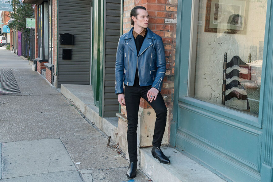 Defector – Blue Leather Jacket