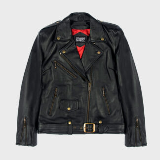 Commando Oversized - Black and Brass Leather Jacket