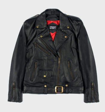 Commando Oversized - Black and Brass Leather Jacket