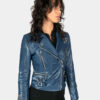 Defector blue leather jacket
