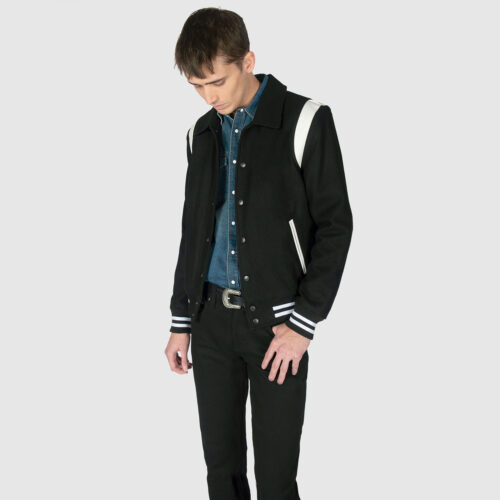 Jet - Black and White Varsity Jacket | Straight To Hell Apparel