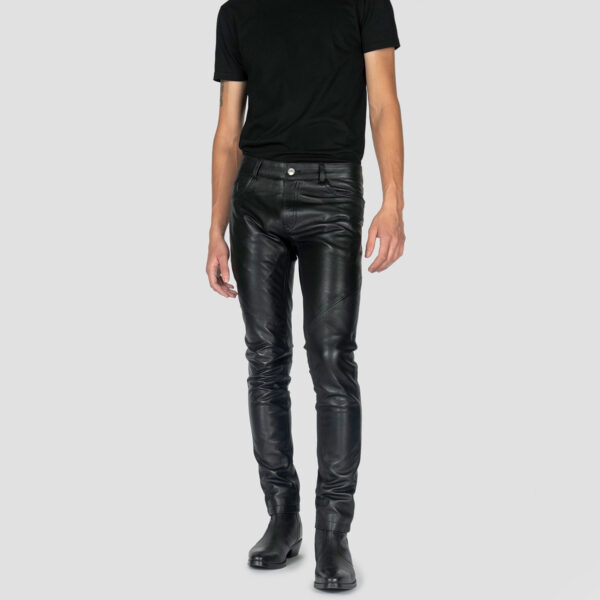 Leather pants in our skinny fit Proper Citizen style.
