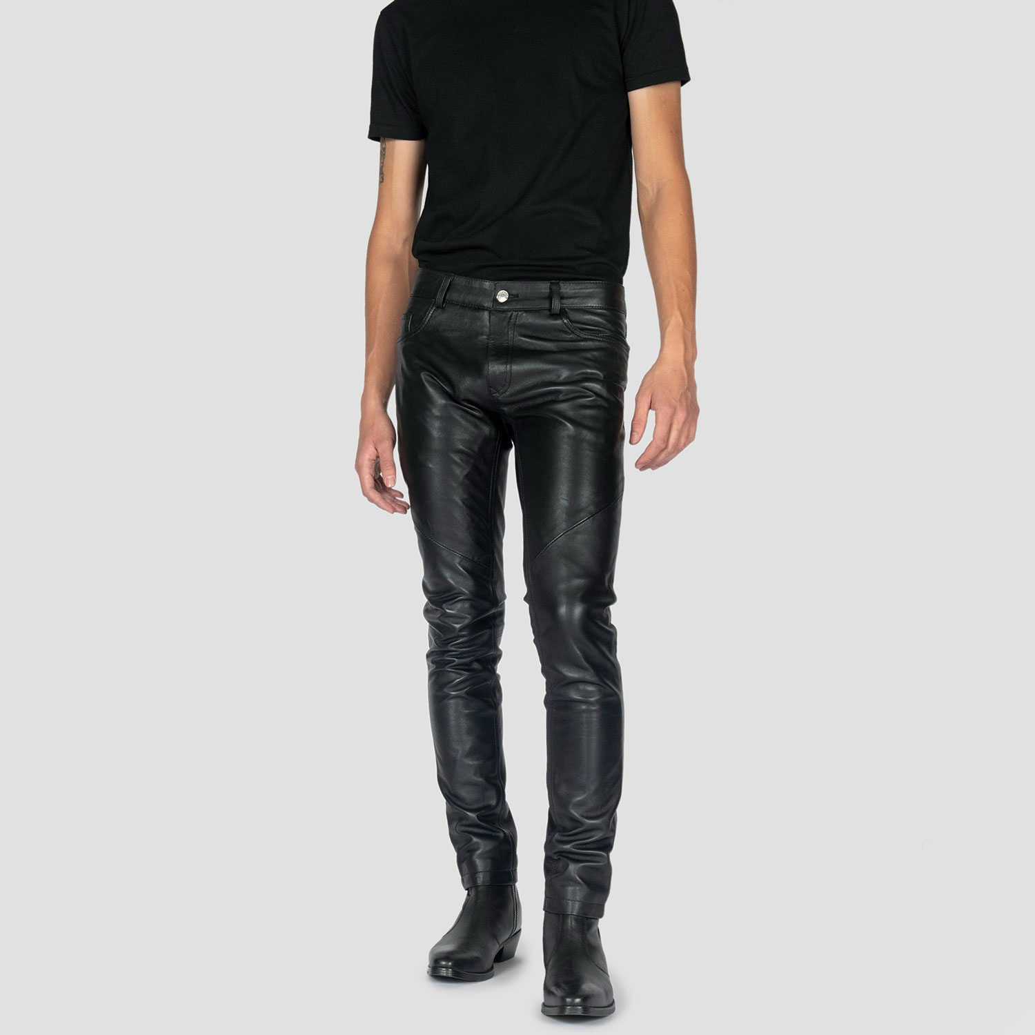  Devil Fashion Men's Stretch Tight PU Leather Pants