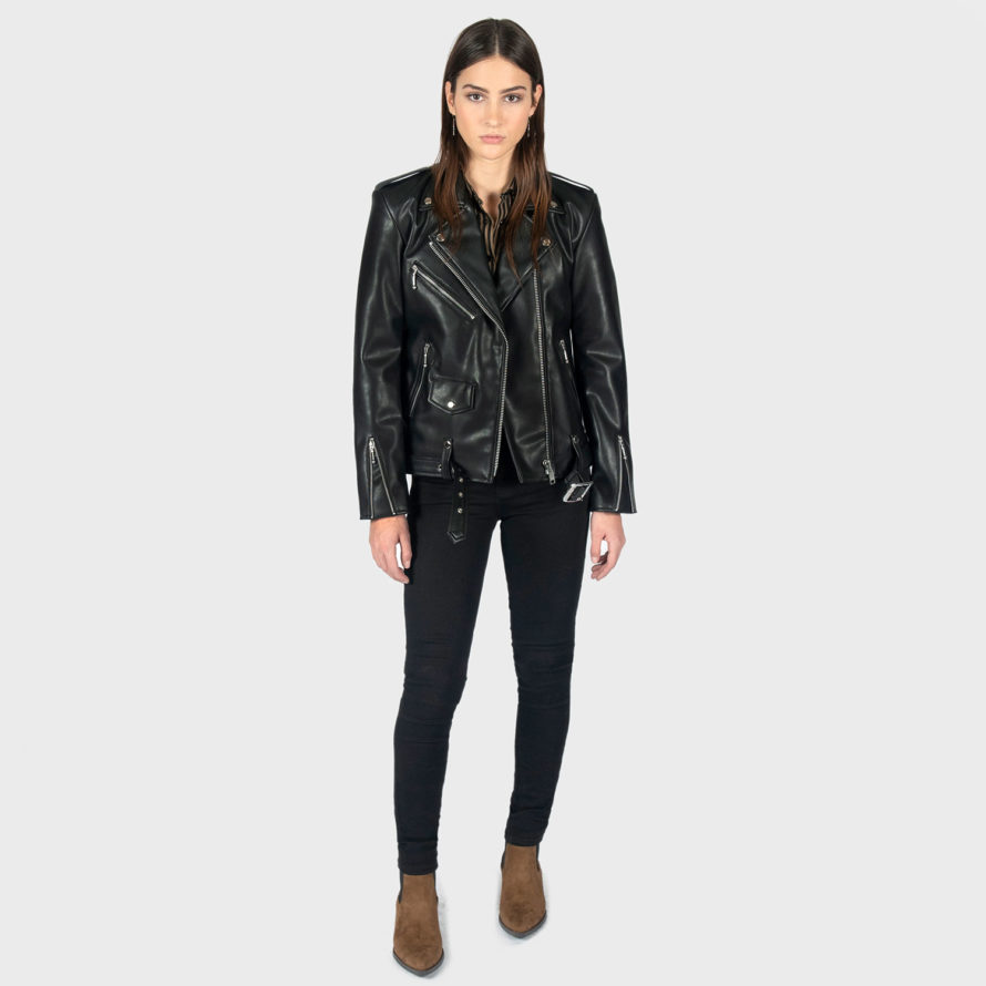 Vegan Commando Oversized - Faux Leather Jacket (Size XS, S, M, L, XL ...