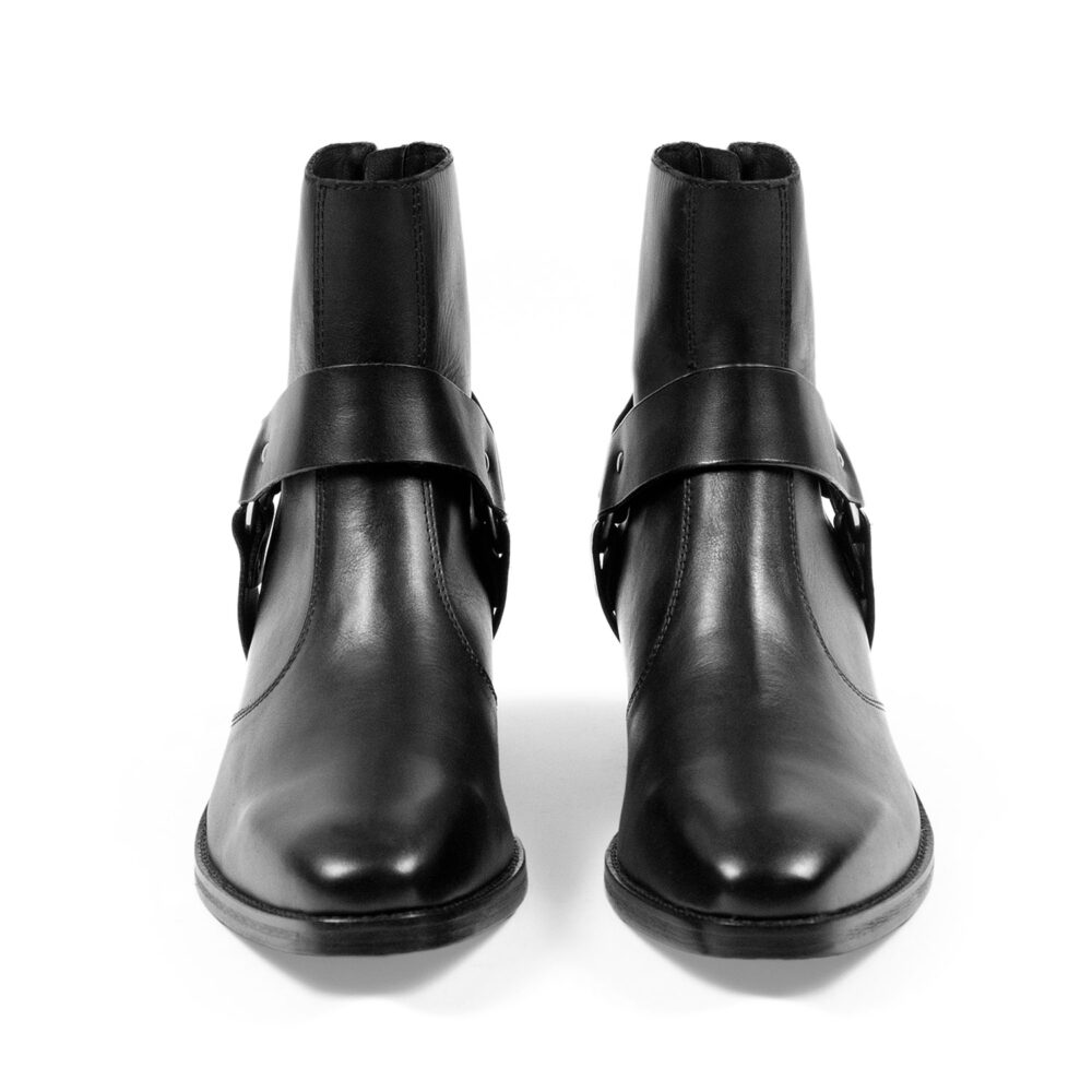 Libertine - Black and Nickel Leather Harness Boots | Straight To Hell ...
