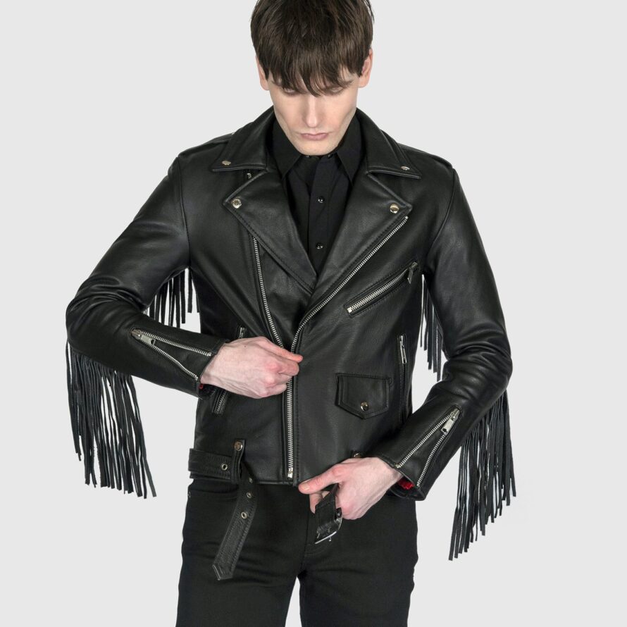 Commando Fringe - Leather Jacket with Fringe | Straight To Hell Apparel