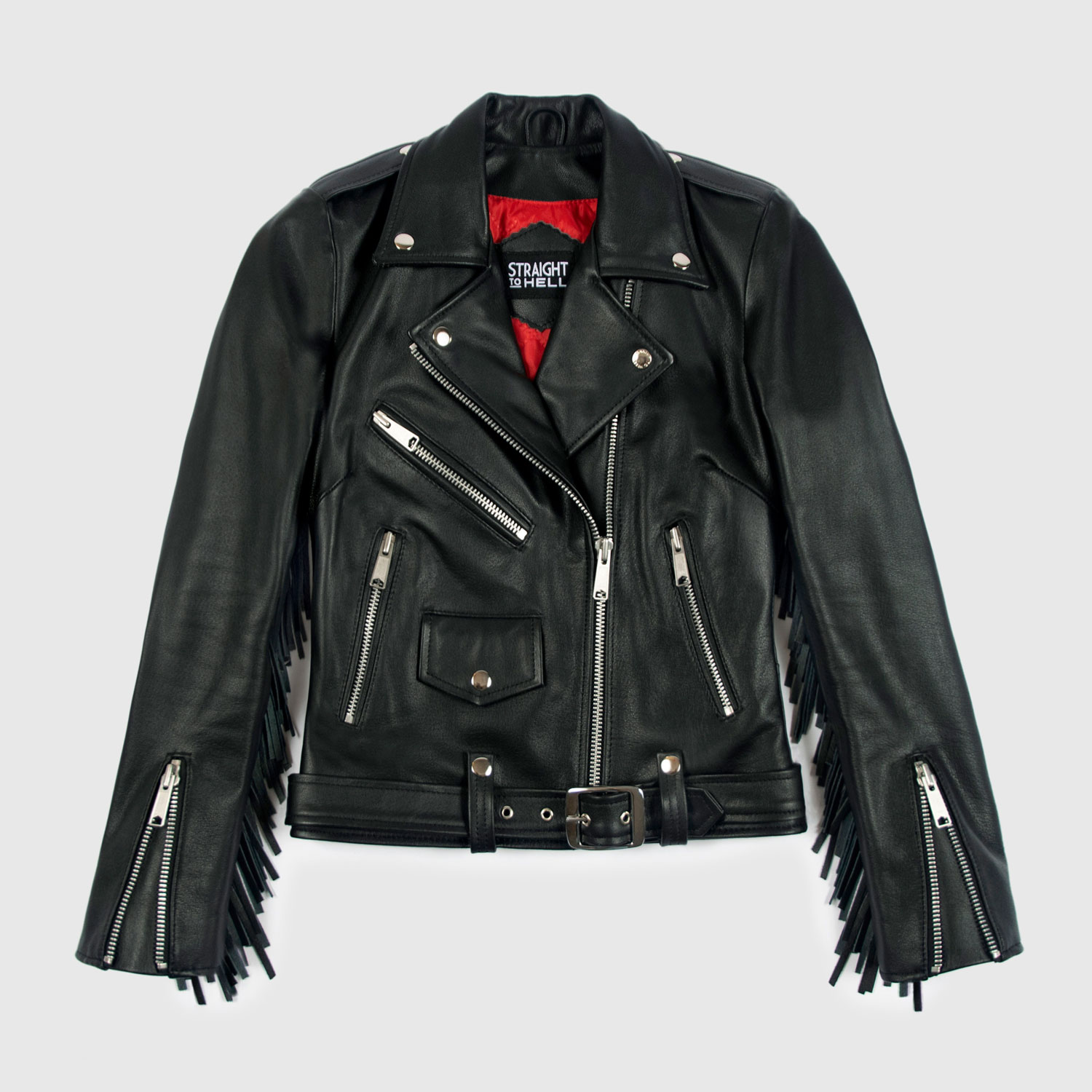 Fringe - Fringe Jacket Commando Hell To with | Straight Apparel Leather