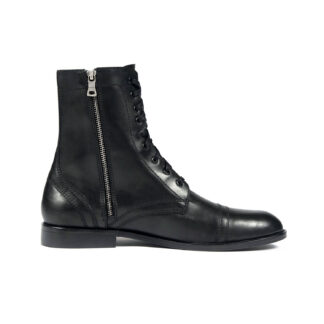 Division is a men’s black, premium leather combat boot