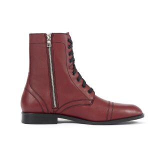 Division is a men’s burgundy, premium leather combat boot