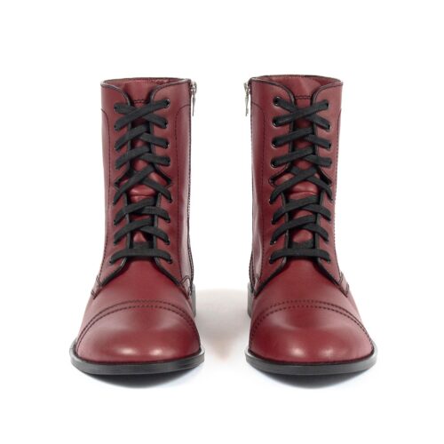 Sam Edelman Darrah Burgundy Leather Combat Boots Size 7.5