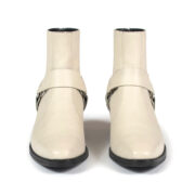Libertine - Cream Leather Harness Boots | Straight To Hell Apparel