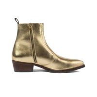 Richards - Gold Leather Zip Boot | Straight To Hell Apparel