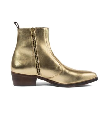 Richards - Gold Leather Zip Boot