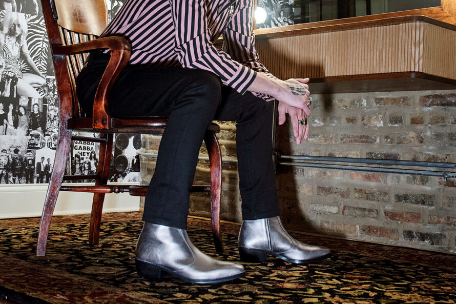 Richards – Silver Leather Zip Boots