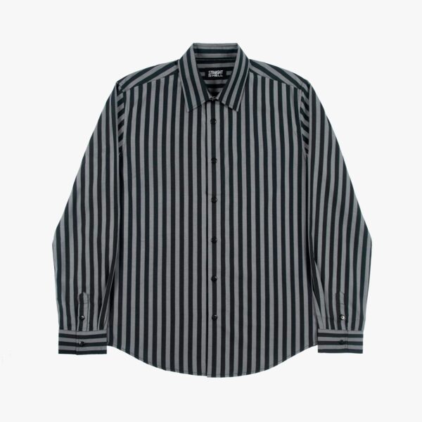 Dragging the Line - Grey and Black Striped Shirt