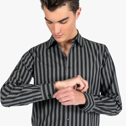 Dragging the Line - Grey and Black Striped Shirt (Size XS, S, M, L, XL ...