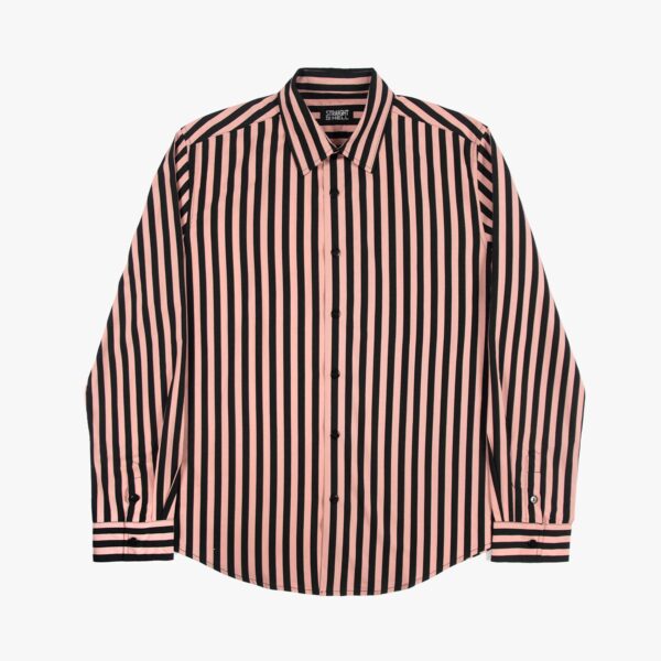 Dragging the Line - Pink and Black Striped Shirt