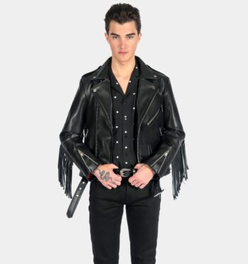 Vegan Commando Fringe - Faux Leather Jacket with Fringe