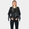 Vegan Commando Fringe - Faux Leather Jacket with Fringe
