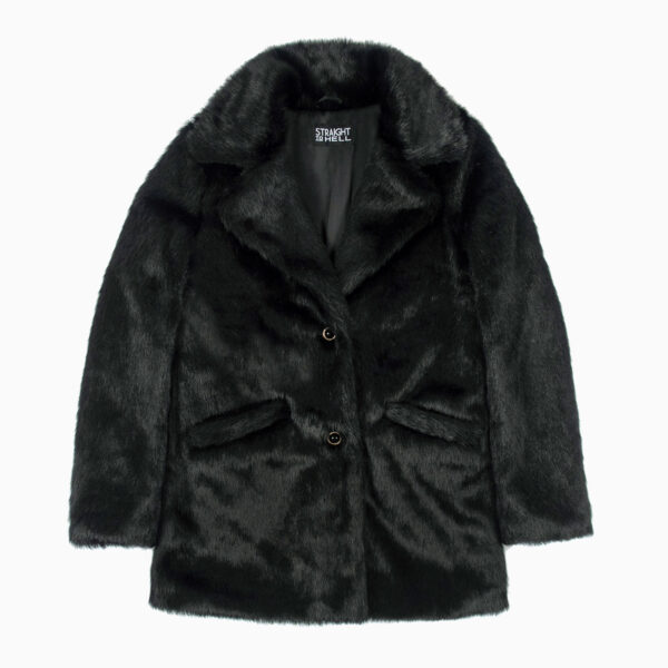 DeVille - Black Faux Fur Coat (Size XS, S, M, L, XL, 2XL, 3XL, 4XL)