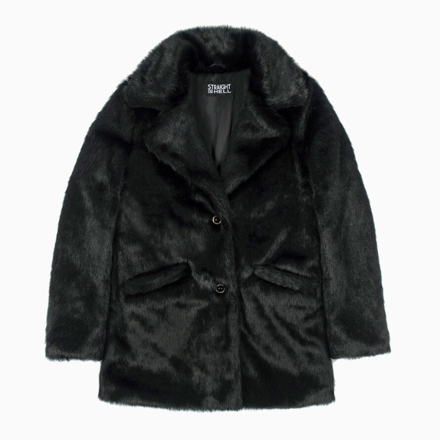 DeVille - Black Faux Fur Coat (Size XS, S, M, L, XL, 2XL, 3XL, 4XL ...