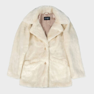 DeVille - Cream Faux Fur Coat (Size XS, S, M, L, XL, 2XL, 3XL, 4XL)