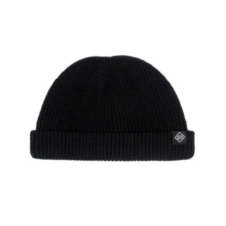 Peewee - Black Cotton Short Beanie