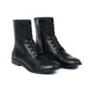 Vegan Division - Black and Nickel Faux Leather Combat Boots