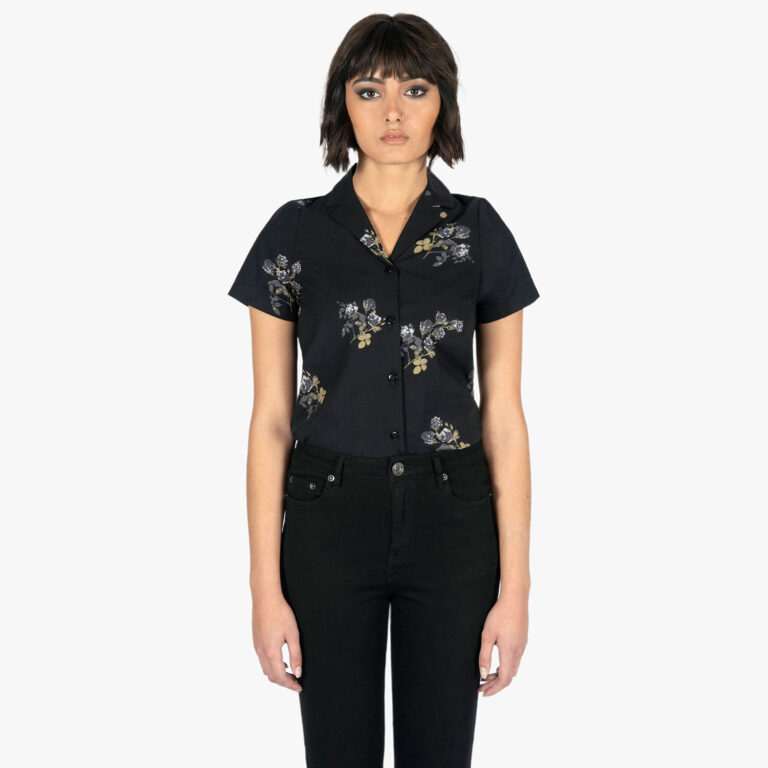 Black Tonal Rose Print Shirt and Trousers Co-Ord main image 0
