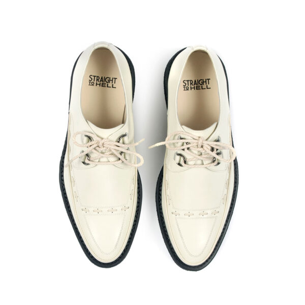 Hawkins - Cream Leather Creepers | Straight To Hell Apparel