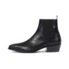 Marquee - Black Snakeskin Leather Chelsea Boots