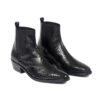 Marquee - Black Snakeskin Leather Chelsea Boots