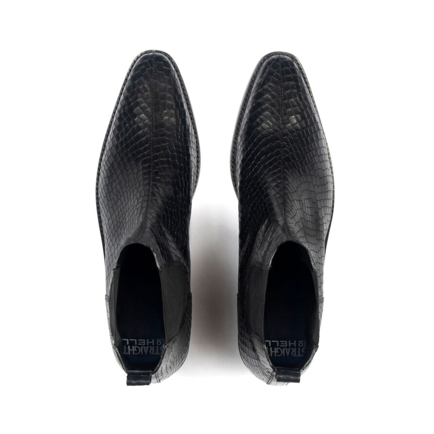 snakeskin chelsea boots mens