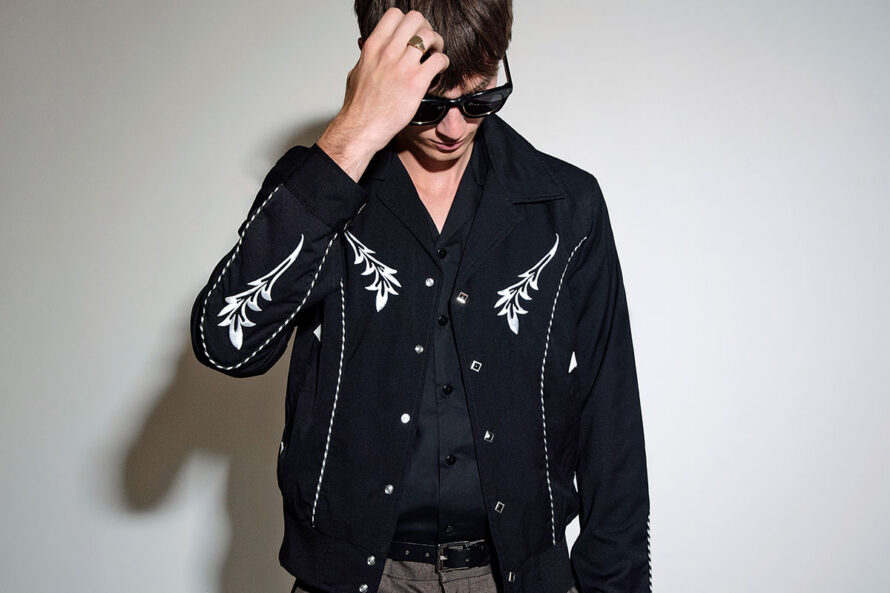 Leone – Black Embroidered Gabardine Jacket