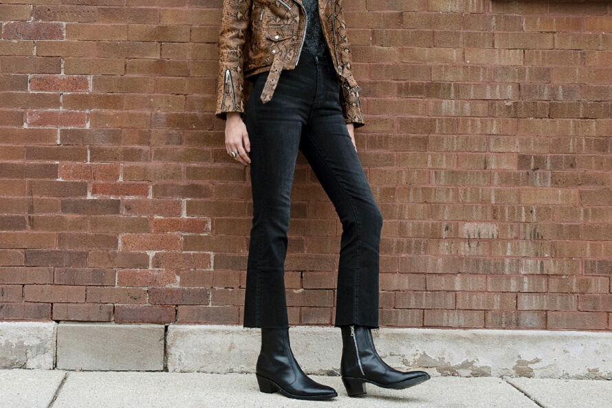 Richards – Black Leather Zip Boots