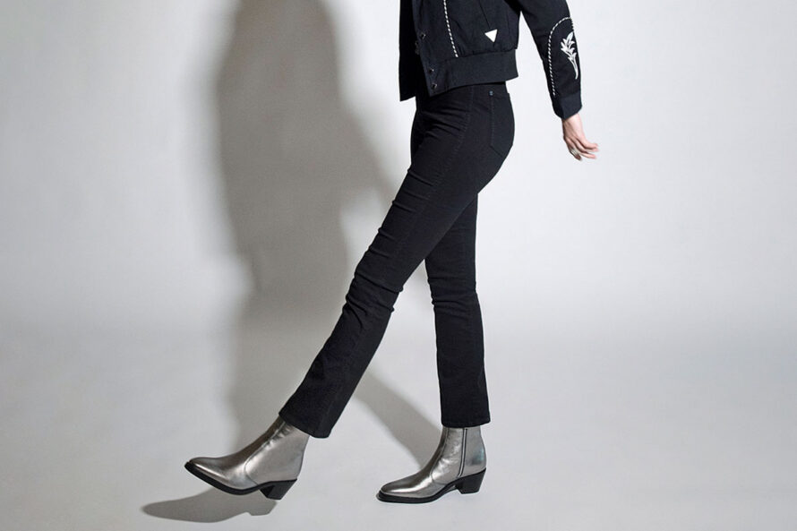 Richards – Silver Leather Zip Boots
