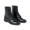 Division - Black and Nickel Leather Combat Boots