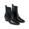 Richards - Black Leather Zip Boot