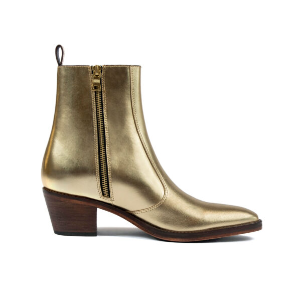 Richards - Gold Leather Zip Boot