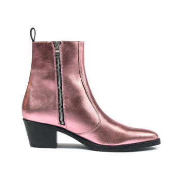 Richards - Pink Leather Zip Boot