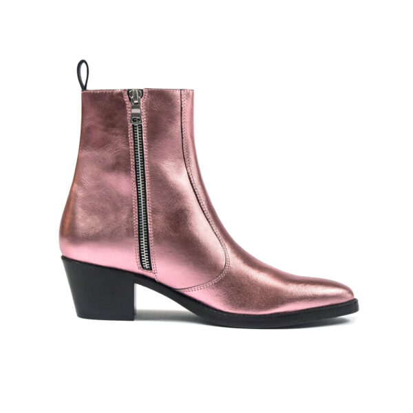 Richards - Pink Leather Zip Boot