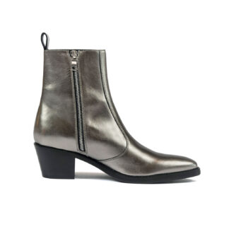 Richards - Silver Leather Zip Boot