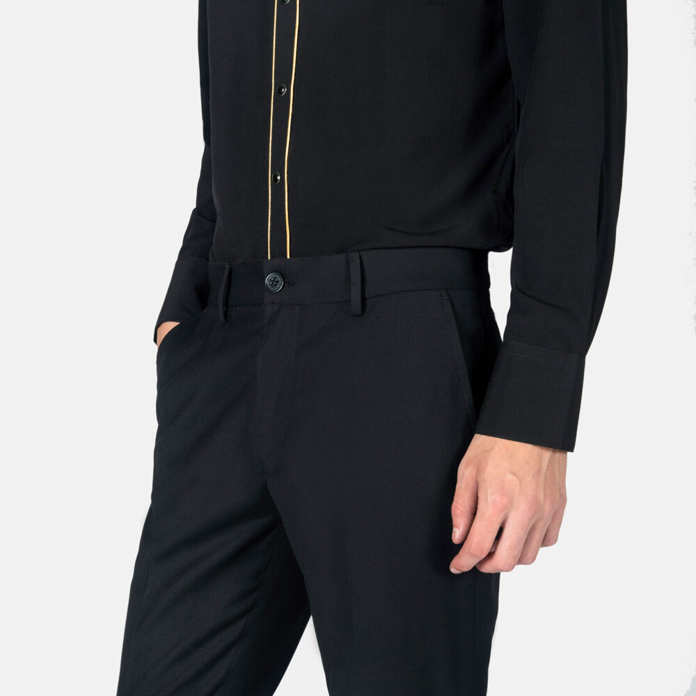 2942002 Black Slim Fit Flare Pants