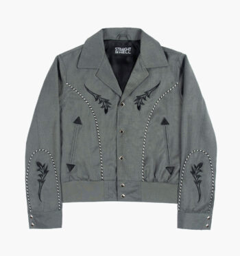 Leone - Grey Embroidered Gabardine Jacket