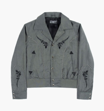 Leone - Grey Embroidered Gabardine Jacket